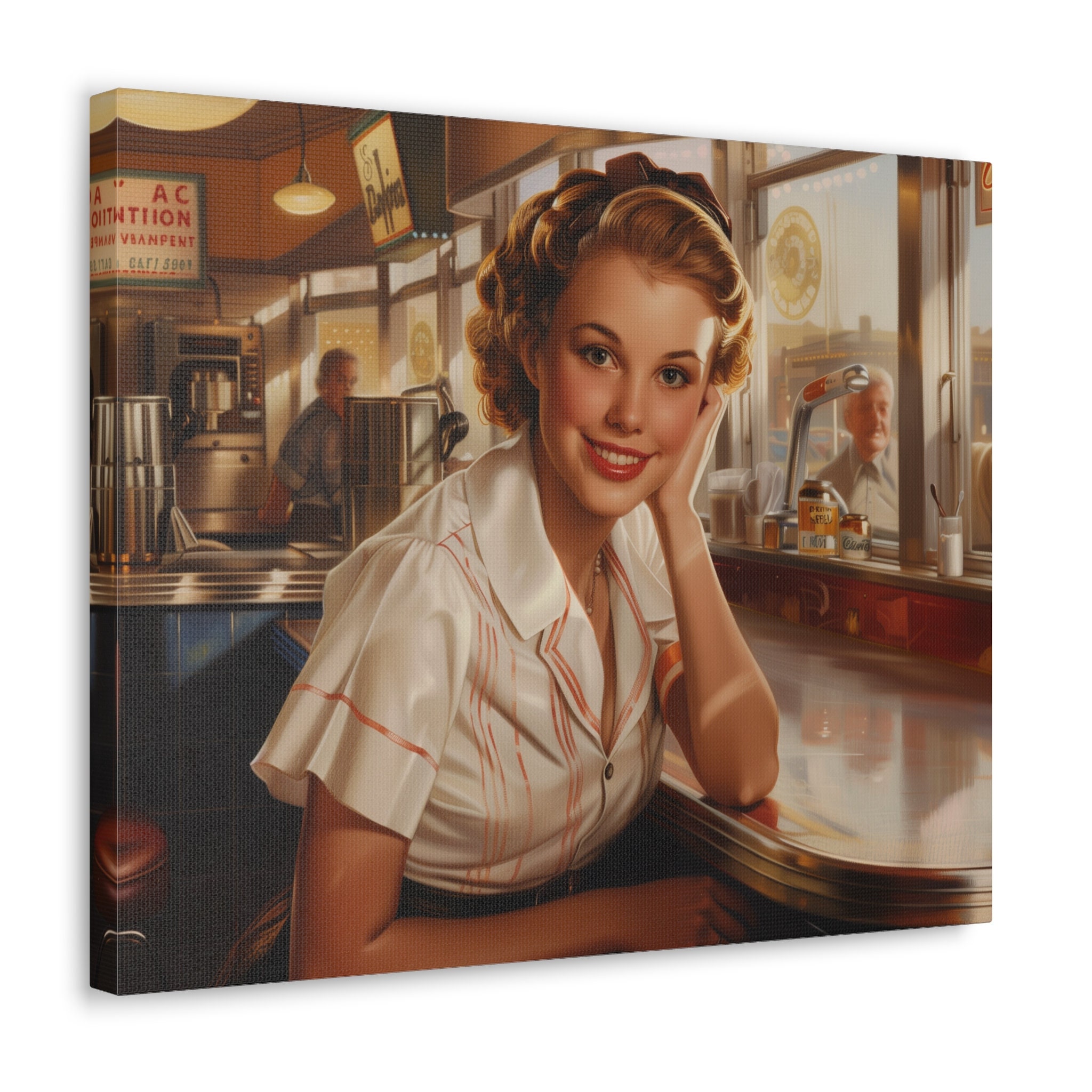 1950s Diner Canvas Art, Nostalgic Americana, Coffeeshop Decor - Etsy