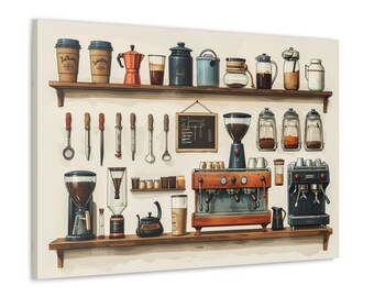 Impressão em tela de um café parisiense – Arte de parede de bistrô francês