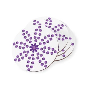 Purple Flower Coasters (Set of 4)