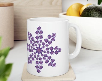 Purple Flower Ceramic Mug 11oz