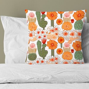 Happy Cactus Pillow, gifts for her, gifts for her, gifts for them, cactus, desert vibes, Joshua Tree, Palm Springs, garden, botanical, Boho