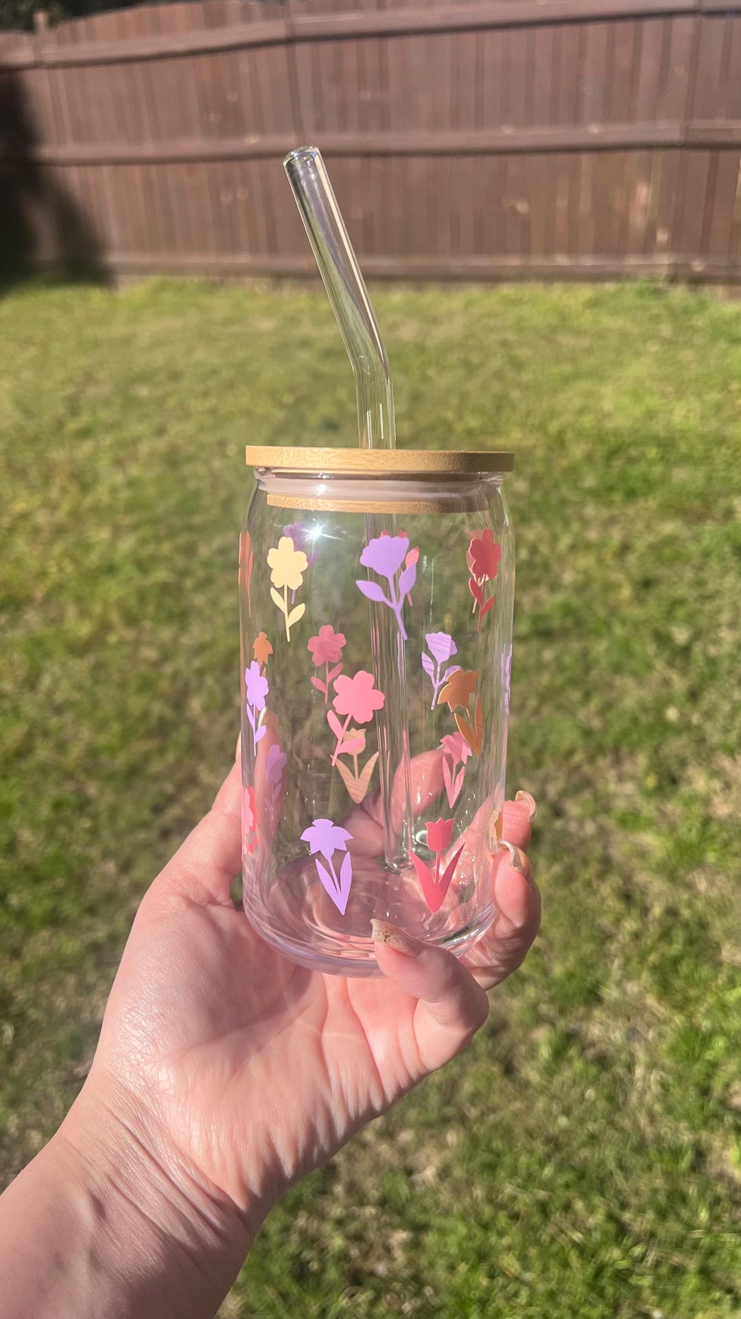 Spring Cans Set Spring Flower Glass Can - Etsy