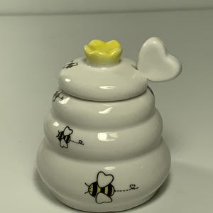 Kate Aspen Sweet as Can Bee kleine keramische honingpot en lepel 3 inch