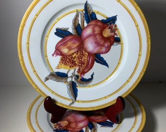 Ensemble de 2 assiettes plates Aurore tropicale en porcelaine de Paris France 25 cm (25 cm)