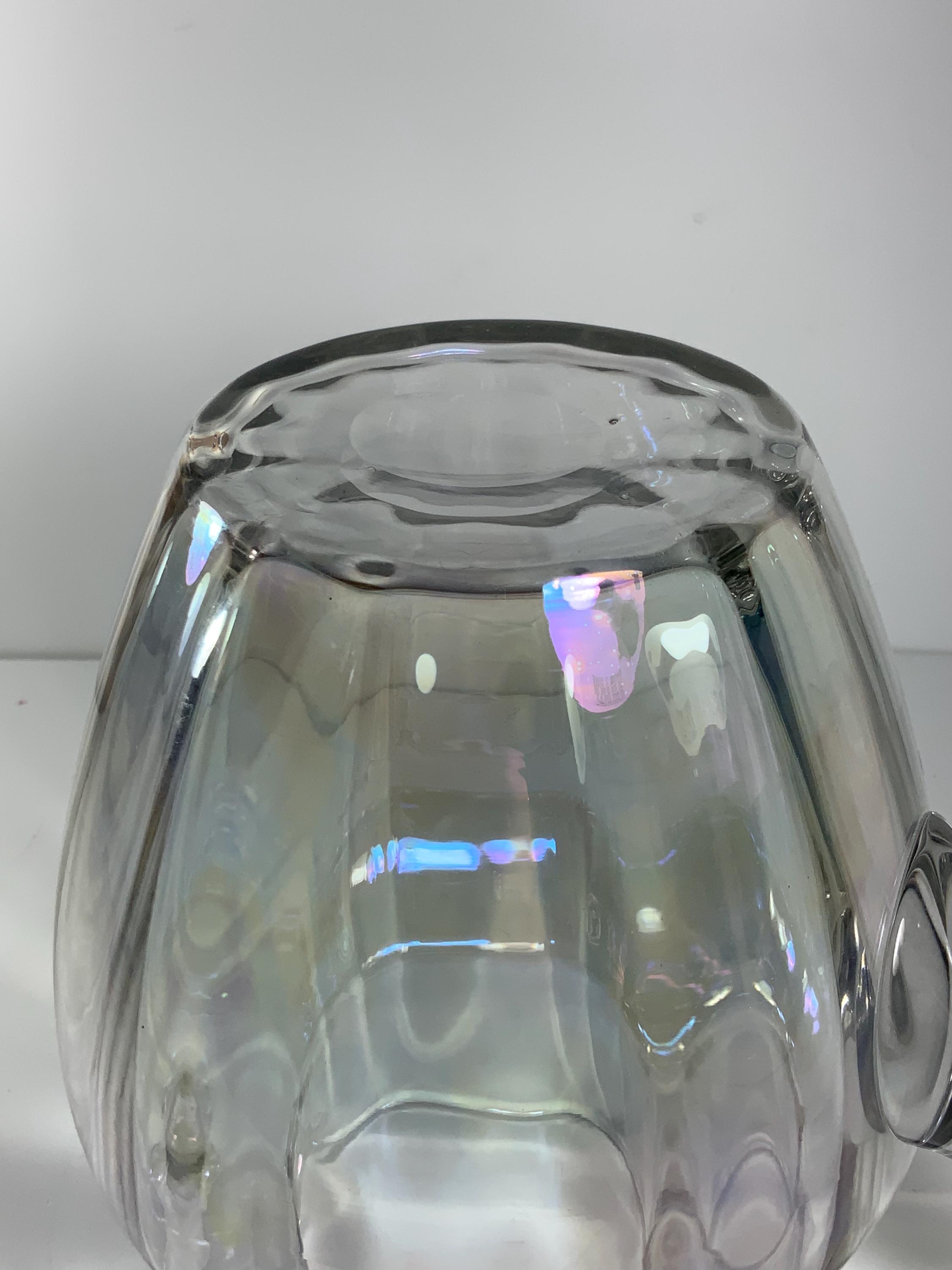 希少カメイガラス OSAKA 虹色 マーブル ピッチャー型 花瓶 No.5 希少