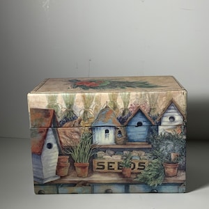 Caja de tarjetas de recetas de cartón pesado de Garden Companions, obra de Sherri Buck Baldwin, 6,5 pulgadas.