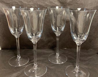 Set of 4 Wedgwood Vera Wang Classic Crystal Water Goblets 9 1/8 in.