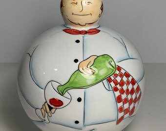 Godinger & Co. Wine Serving Chef keramische olijfoliedispenser en kurken deksel 8 inch.