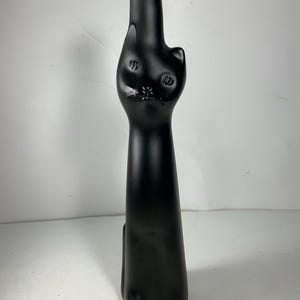 Black Happy Cat Glass Wine Bottle 13 in.