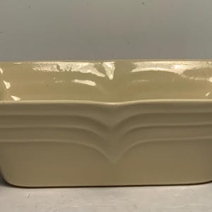 ビンテージ カリフォルニア ポタリー CP2 長方形 クリーム釉薬陶器 溝付きプランター 11 インチ