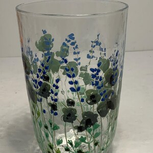 Set of 2 Anthropologie Clemence Glass Wildflower Tall Tumblers 5.5 in. image 11