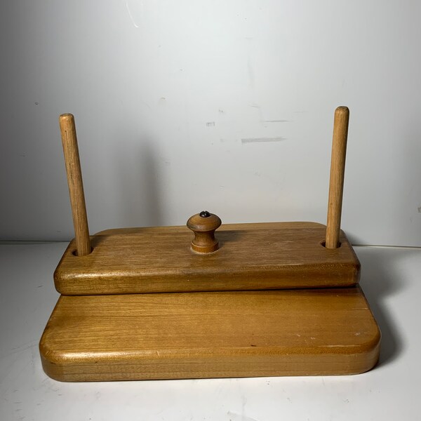 Vintage Hand Crafted Wood Napkin Holder 8 in.