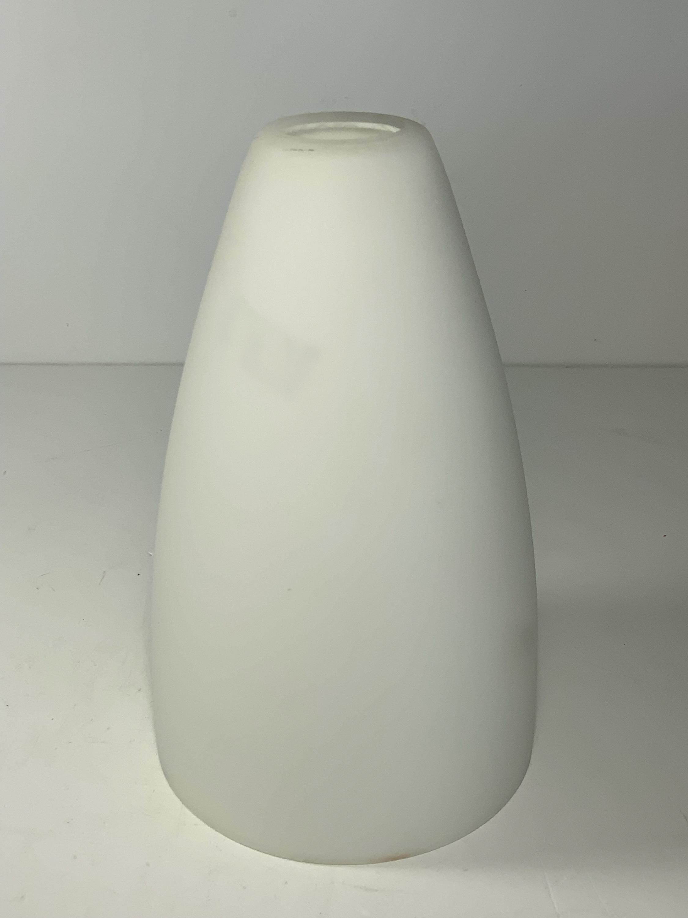 Vintage Vianne 7 Inch Frosted White Mouth Blown Glass Lamp Shade 
