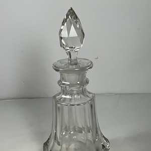 Vintage Glass Cruet Decanter with Stopper 7 in.