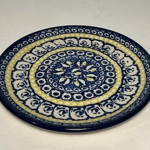 Hand Painted Unikat Boleslawiec Polish Pottery Plate 6.25 in.
