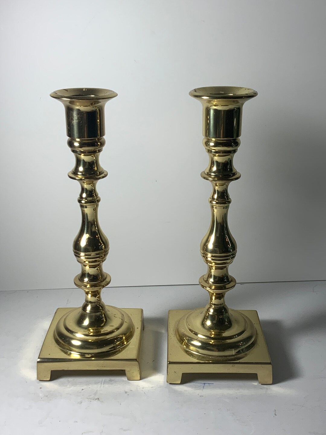 Vintage Brass Candlestick Holders Set of 2 7.5 In. - Etsy