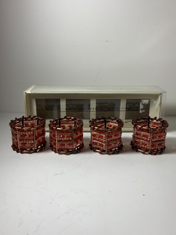 Set of 4 Pier 1 Moroccan Beaded Napkin Rings 1.5 In. Etsy Australia