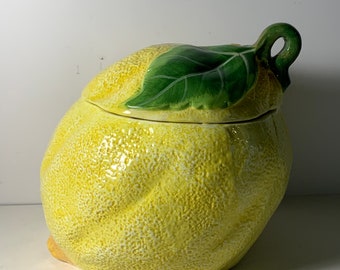 Vintage Ceramic Lemon Cookie Jar/Canister 5 in.