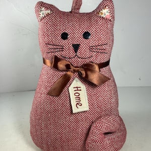 Delton Red Sitting Cat Weighted Doorstop 10.5 in.
