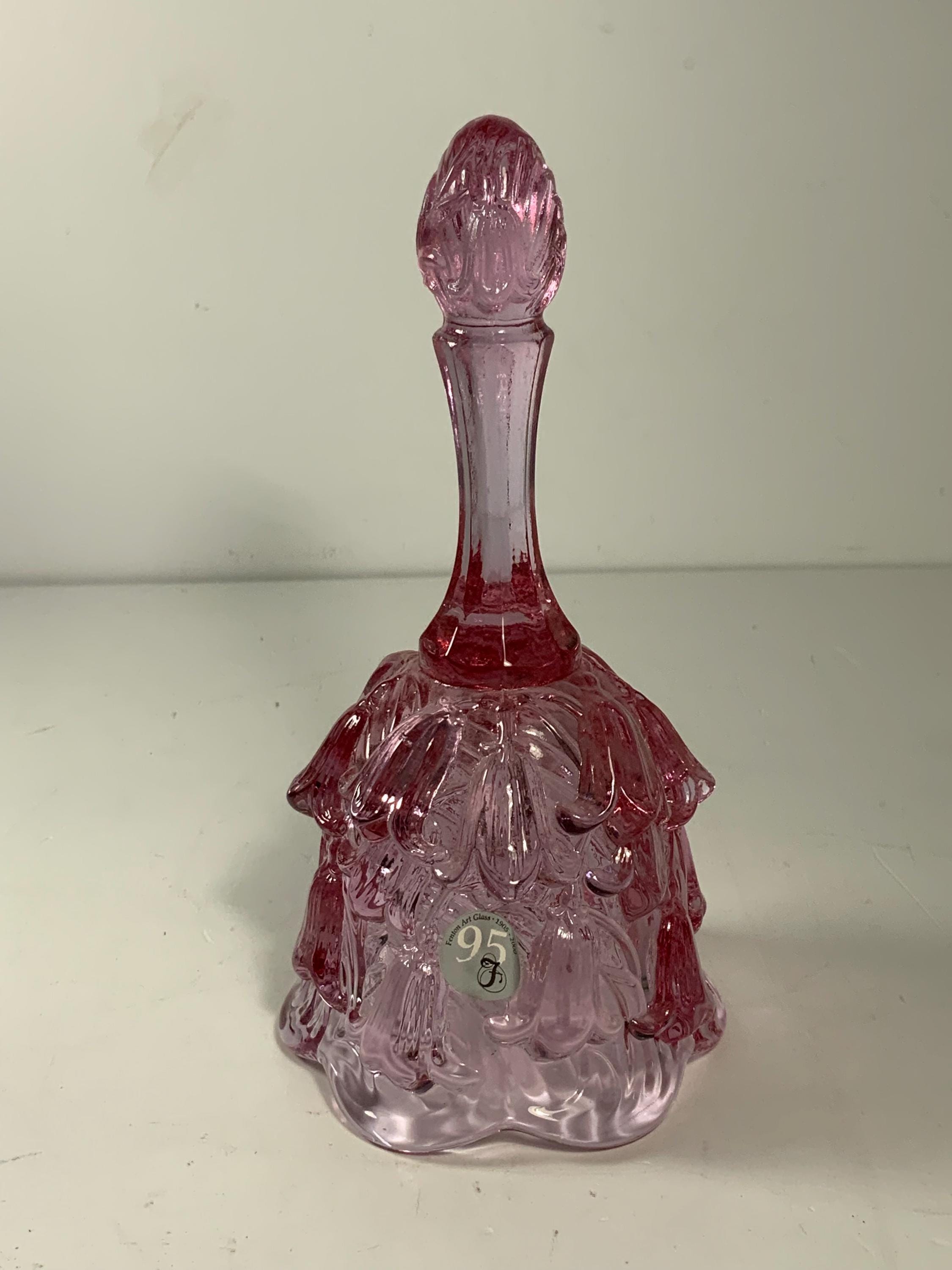 Vintage Fenton 95 Year Lily of the Valley Pink Glass Bell 7 In. - Etsy