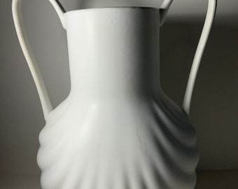 Vase Anthropologie Pettini en grès émaillé blanc, 12 po.
