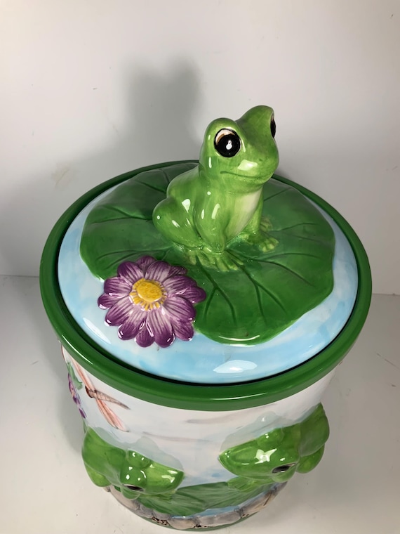 Vintage Large Ceramic Frog Canister 12 In. - Etsy