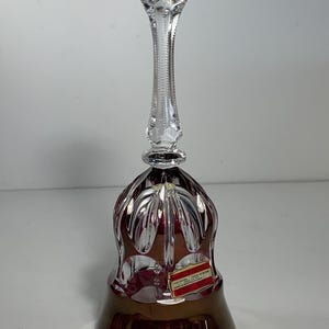 Vintage Bleikristall German Crystal Ruby Red Bell 8.25 in.