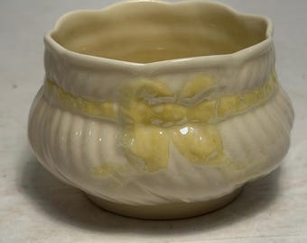 Azucarero abierto con estampado de cintas vintage de Belleek, 7,6 cm (3 pulgadas).