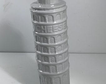 Vintage Leaning Tower of Pisa Ceramic Cheese Shaker 8.5 in.
