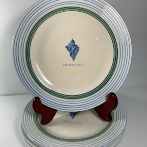 Set of 4 Pfaltzgraff Beachcomber Conch Shell Salad Plates 8.5 in.