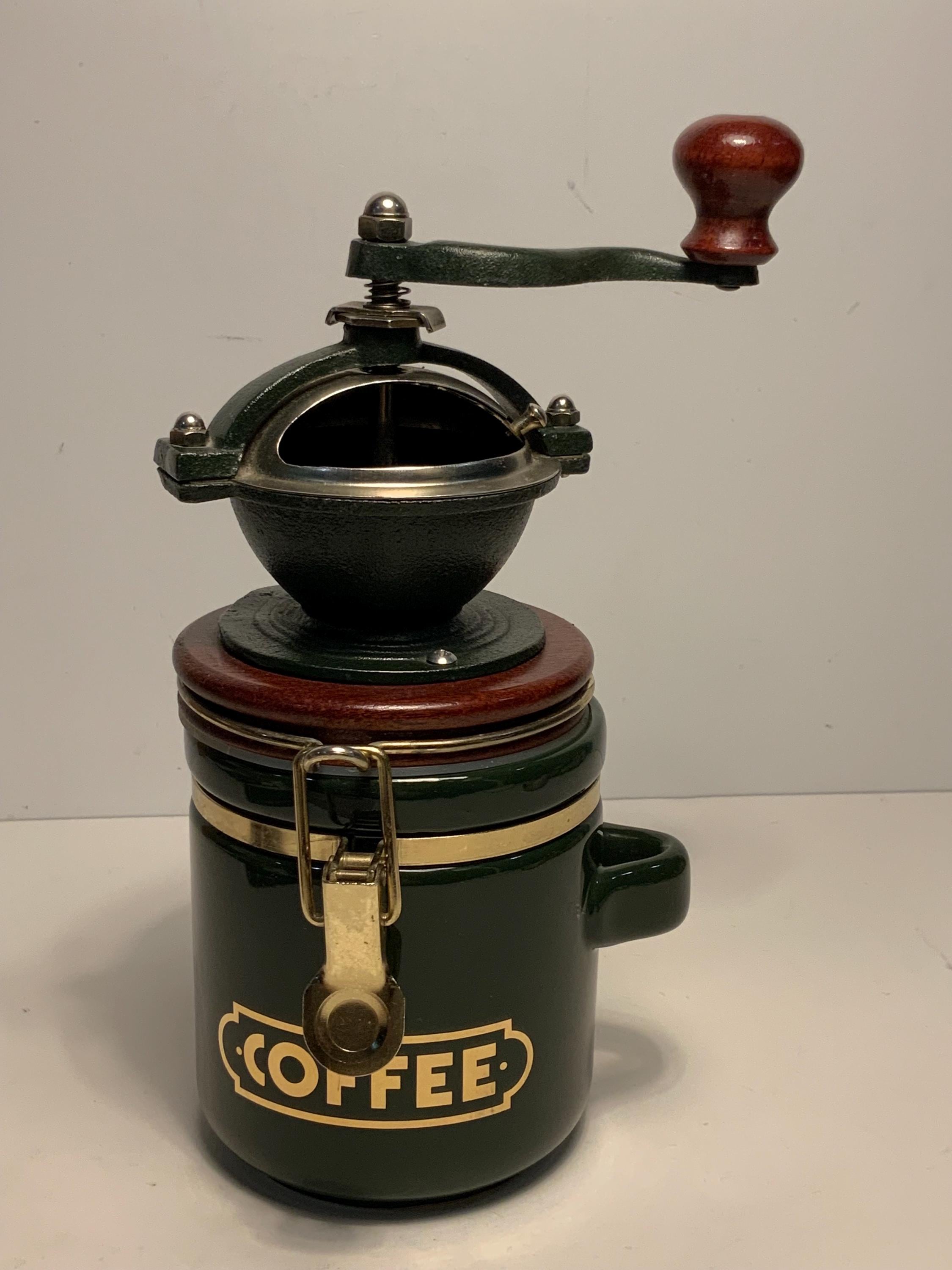 David Birch London Pottery Green Ceramic Canister Coffee Grinder