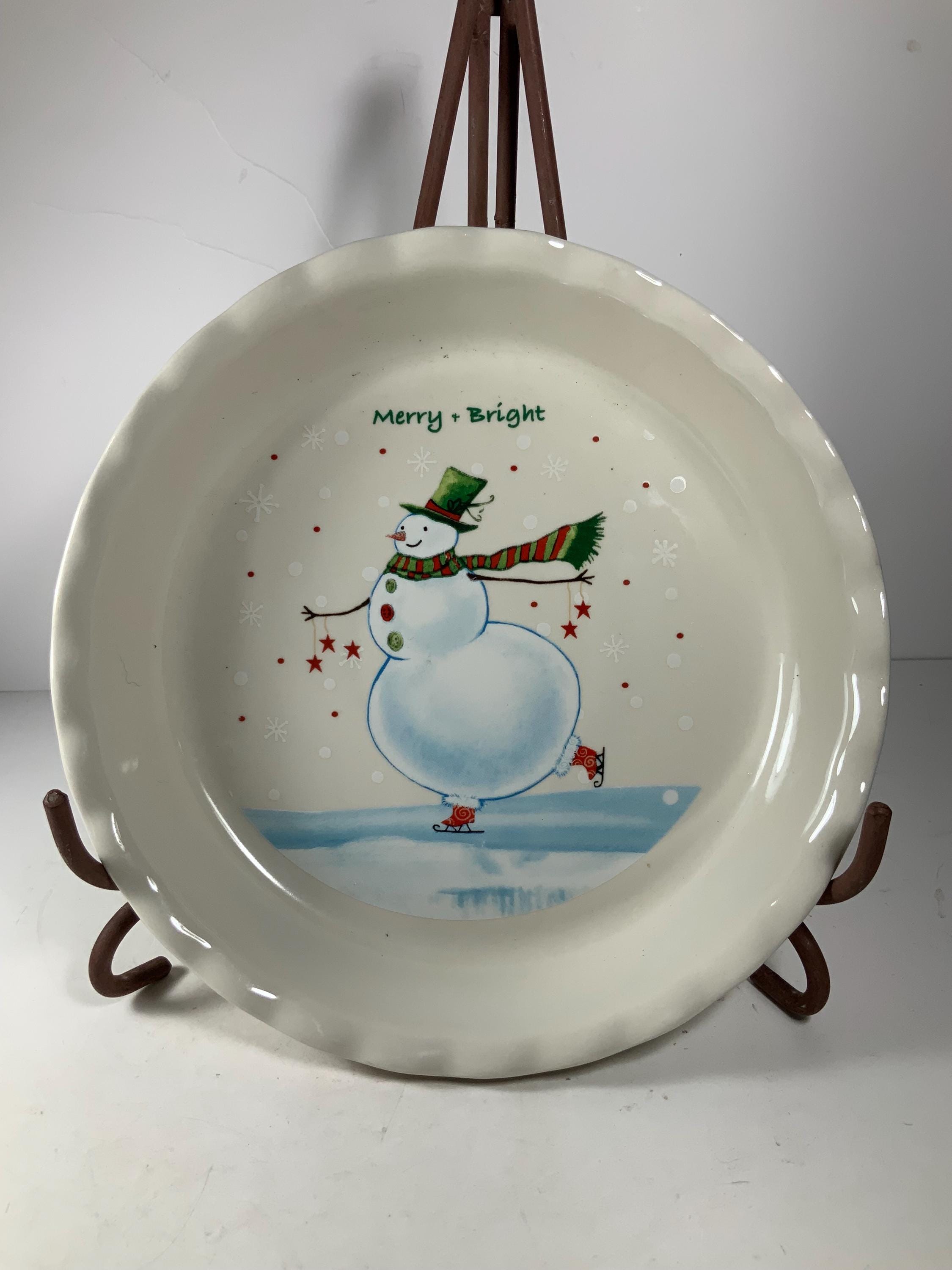 Snowman Pie Plate