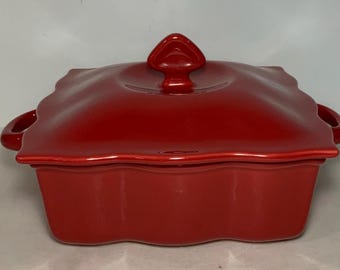 Vintage Chantal Red Talavera Collection 2 liter afgedekte braadpan