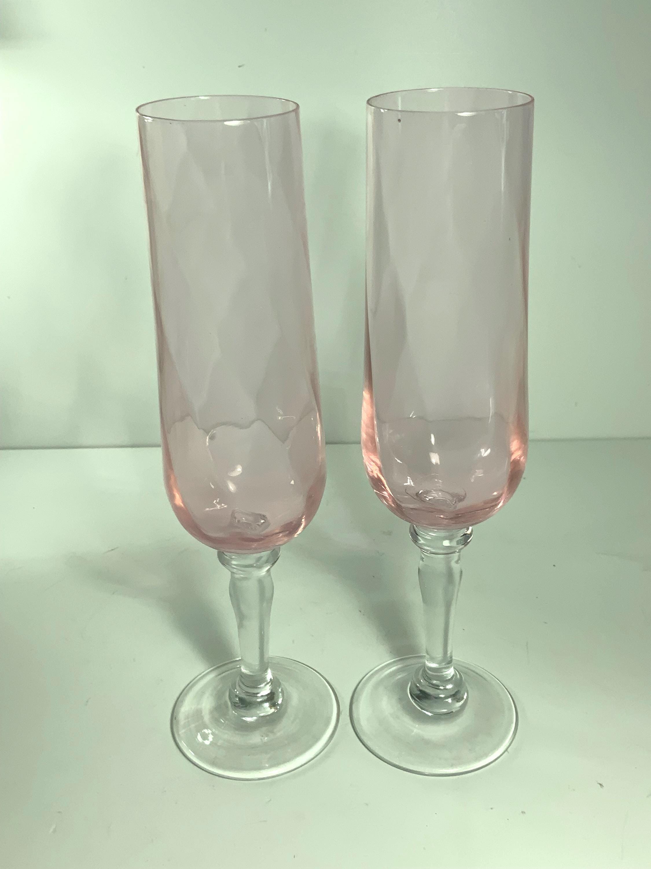 2er Set IKEA Konungslig Pink Glas Champagnerkelche 24 cm