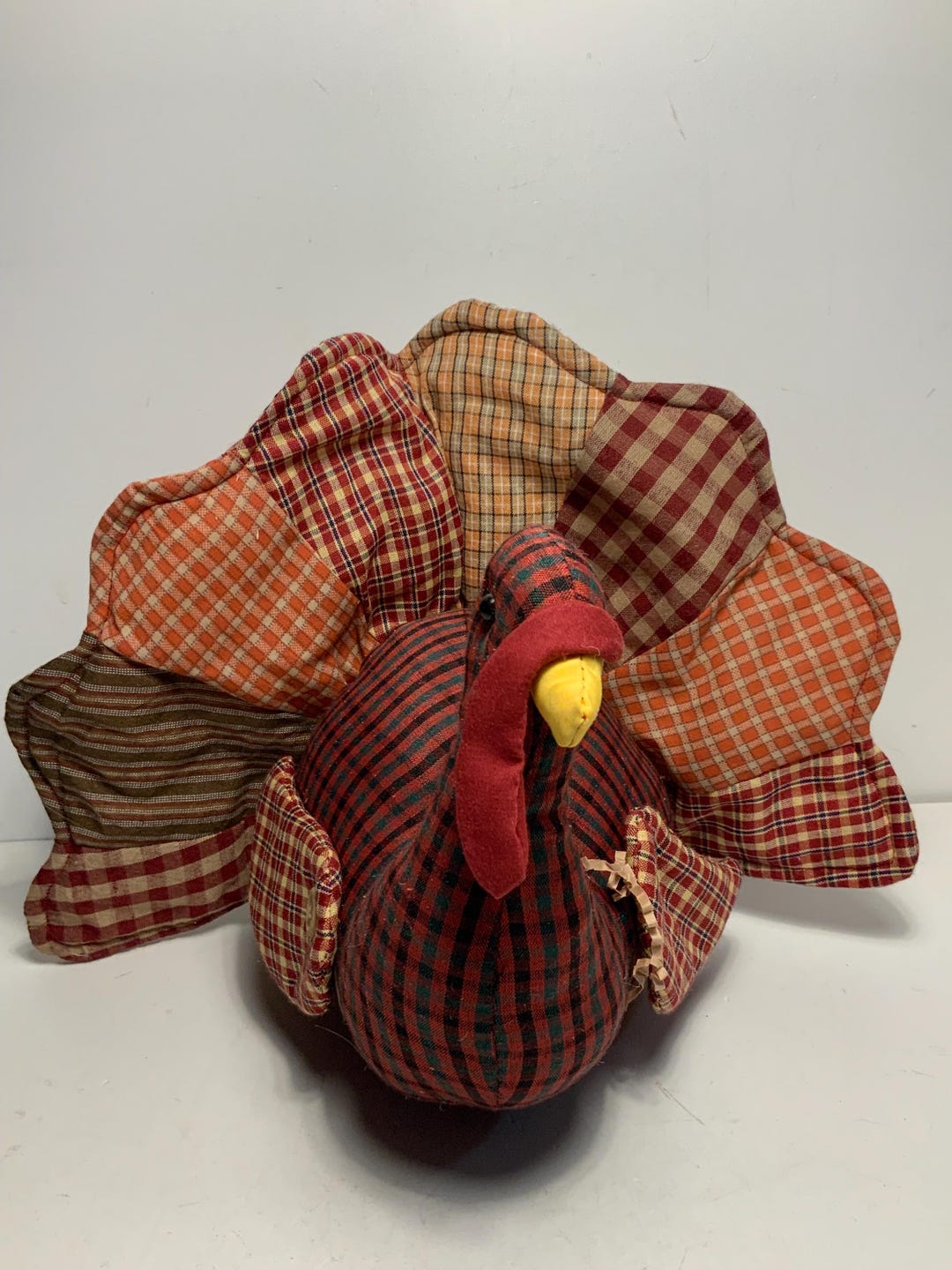 Patchwork Stuffed Turkey Shelf Sitter/centerpiece 13 In. - Etsy