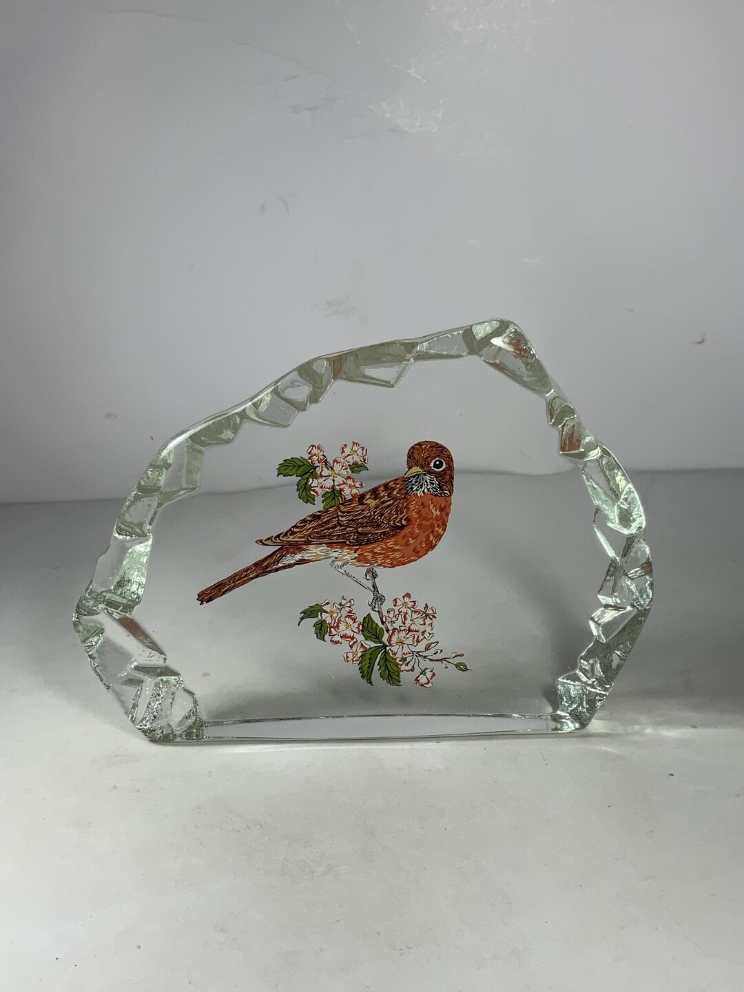 Vintage Glass Bird Paperweight/bookend 7 In. - Etsy