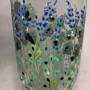 Set of 2 Anthropologie Clemence Glass Wildflower Tall Tumblers 5.5 in. image 8