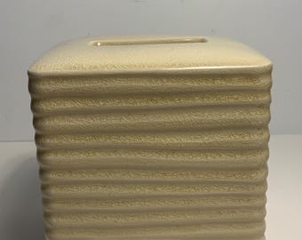 Johnathan Adler Happy Home Yellow Ceramic Tissue Box Cover 6 in.