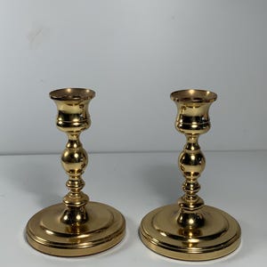Set of 2 Vintage Baldwin Brass Candlestick Holders 4.75 in.