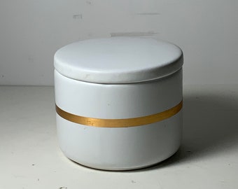 Vintage THL weiße Keramik mit Goldband Salzstreuer 3 in.