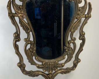 Ozdobne mosiężne lustro toaletkowe z lat 20. XX wieku, 20 cali.