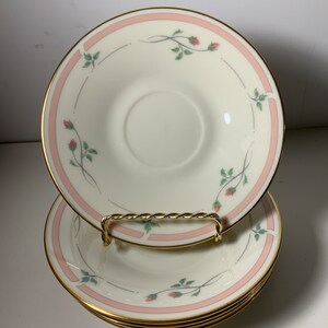 Set of 5 Lenox Metropolitan Collection Rose Manor Saucers 6 in.