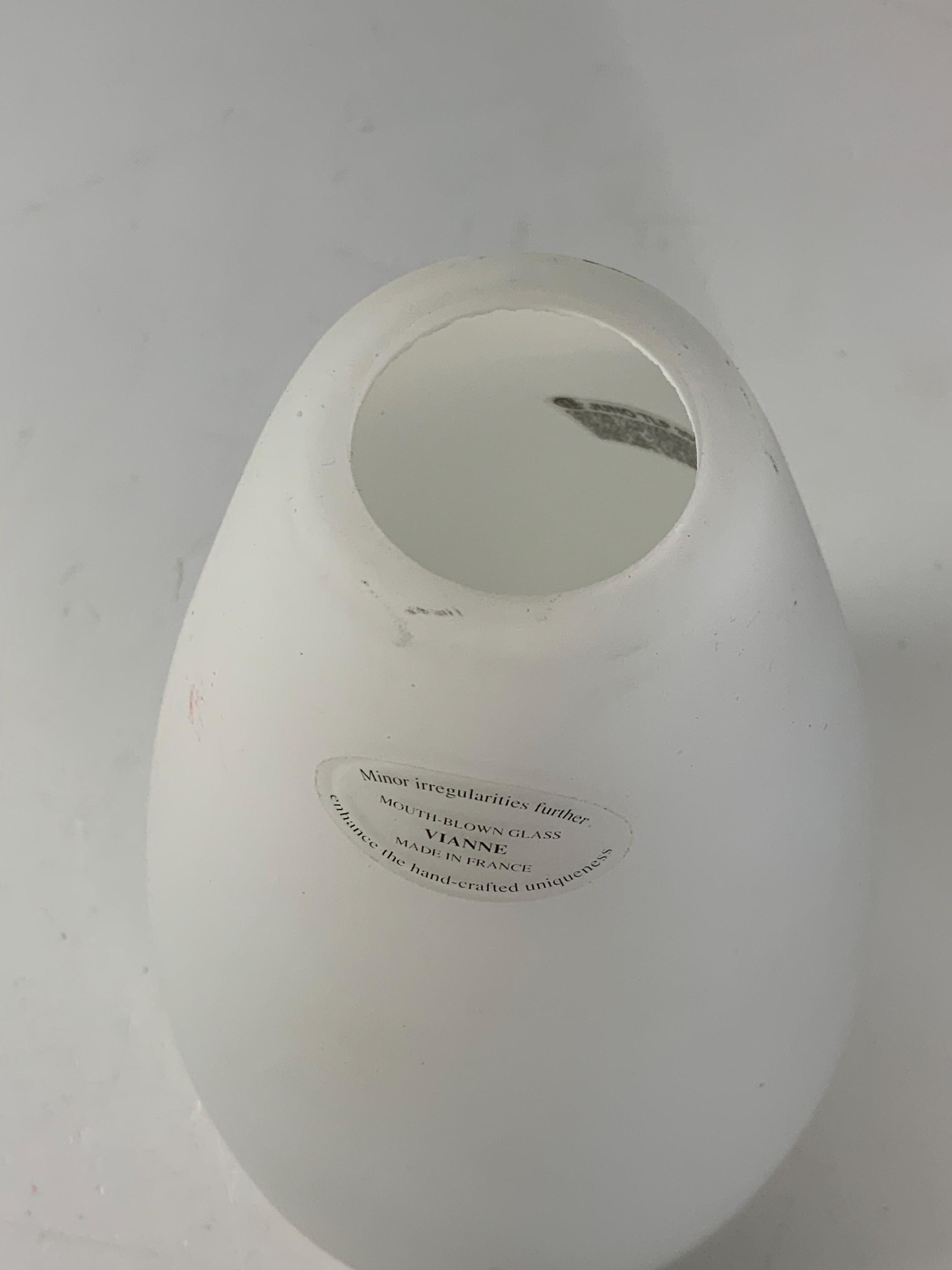 Vintage Vianne 7 Inch Frosted White Mouth Blown Glass Lamp Shade 