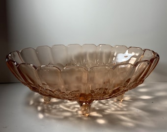 ヴィンテージの手吹き透明ガラスフラワーボウル 11 インチ。 - Etsy 日本