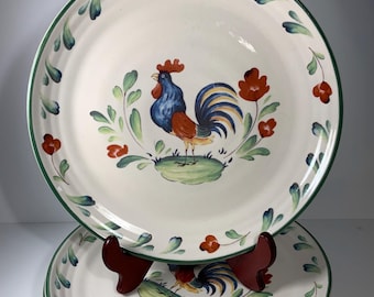 Juego de 4 platos para cena de gallo de gres de International Tablewares de 11 pulgadas.