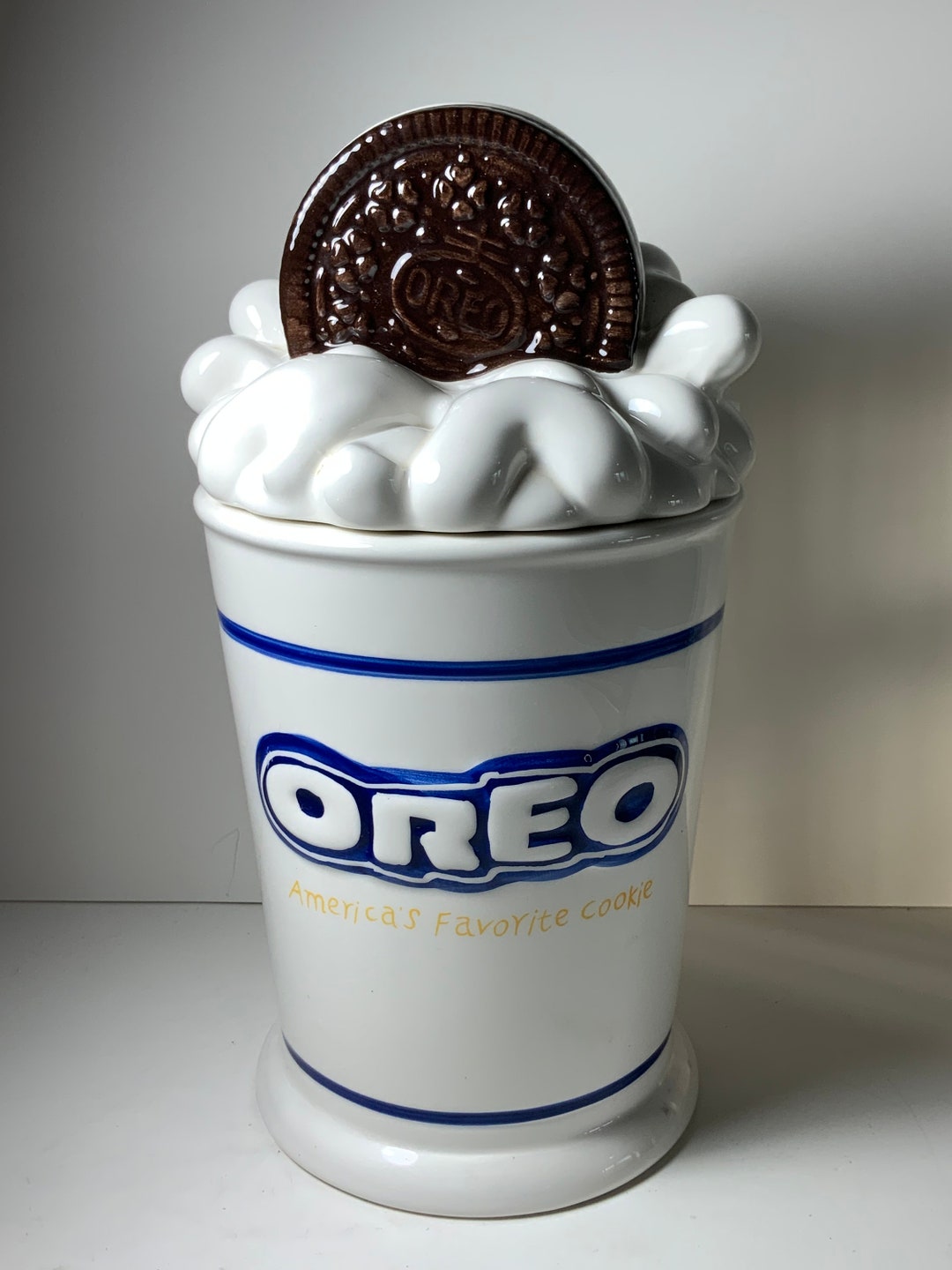 Vintage Ceramic Oreo Cookie Jar 8 In. Etsy