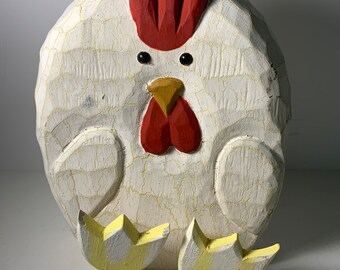 James Haddon Wood Chicken Shelf Sitter Handmade in Philippines 9 in.