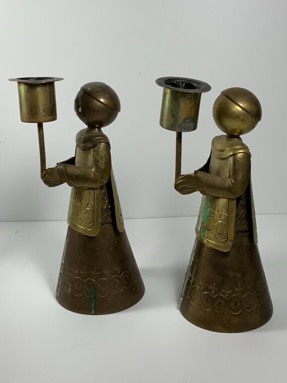 ヴィンテージ 1950 年代 Peggy Page Mexico 真鍮製祭壇ボーイズ