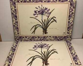 Set van 5 vintage pimpernel Royal Horticultural Society Botanical Cork Back Placemats 15,75 in.