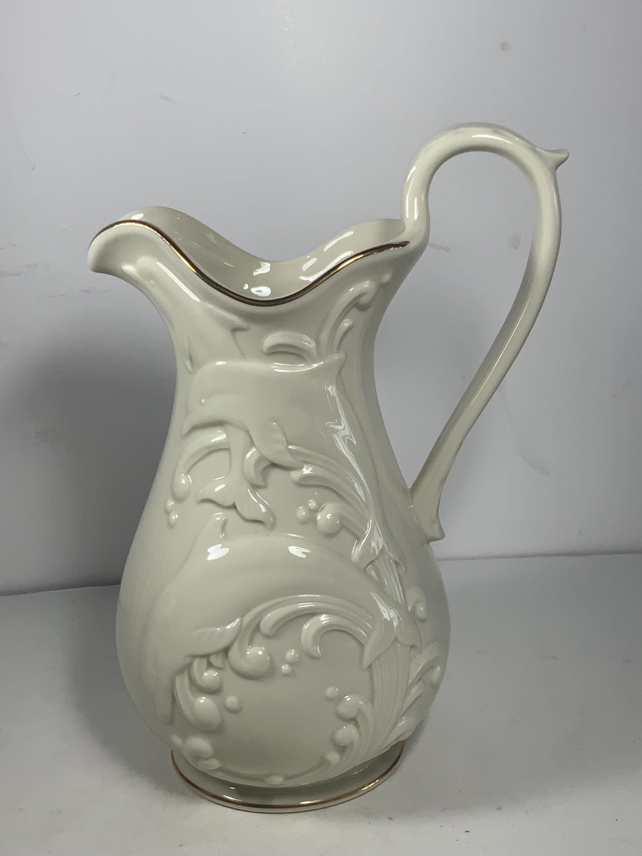 Rare Vintage Lenox 1999 the Waveswept Dolphin Porcelain Pitcher 10